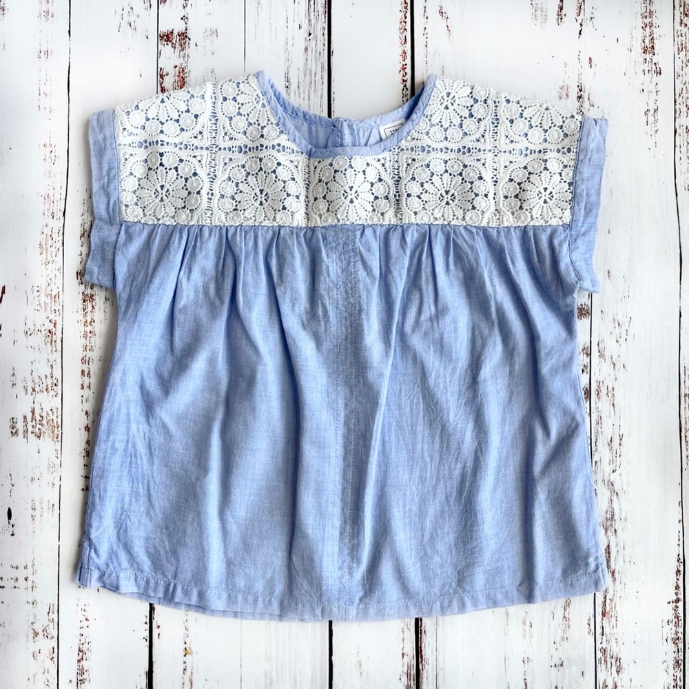 BabyGAP chambray Top with White Lace